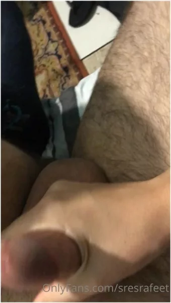 a close up of a person's hairy leg